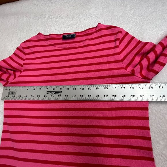 Saint James L'atelier Women's Pink Striped Pullover Shirt Top Cotton Size 8 - Picture 7 of 8
